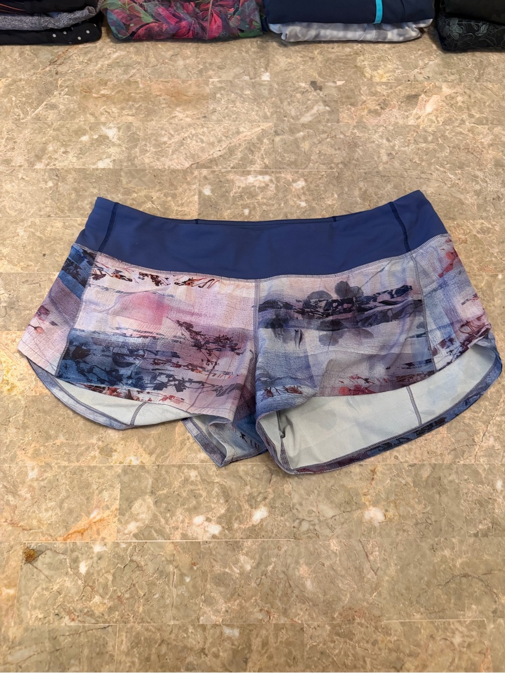 lululemon athletica Blue Printed Athletic Shorts